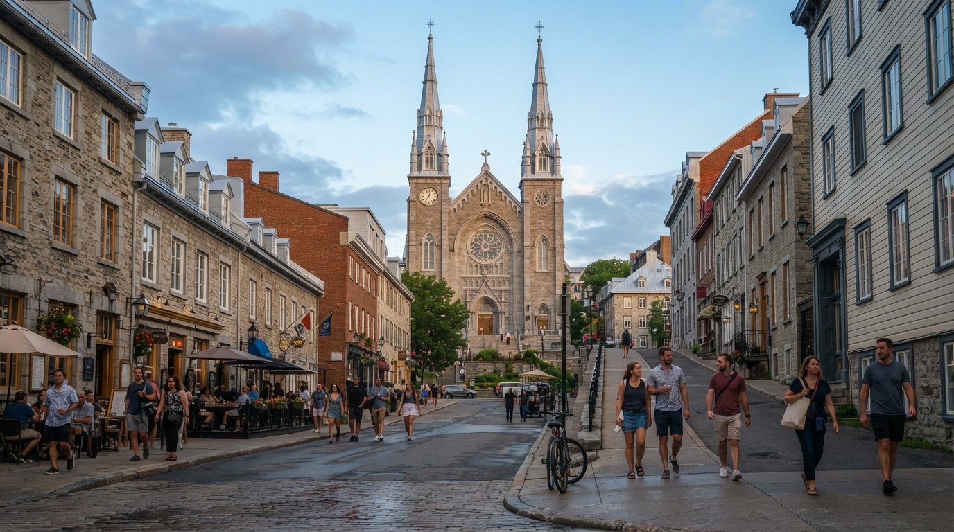 Saint-Jean-Baptiste, Quebec City: the hill just outside the walls